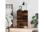 The Living Store Comodino Rovere Fumé 40X40X66 Cm Materiale Legno
