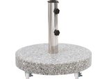 The Living Store Supporto Per Ombrellone In Granito Da 30 Kg Rotondo Grigio