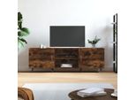 The Living Store Mobile Tv In Rovere Fumé 150X30X50 Cm Materiale In Legno