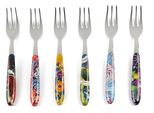 Excelsa Set Di 6 Posate Kimono In Acciaio Colorato