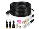 Set Di Tubi Per La Pulizia Dei Tubi Clanmacy 15M, Con Ugelli Fissi + Rotanti, 3 Adattatori, Per Idropulitrici Standard, Set Universale Per La Pulizia Dei Tubi