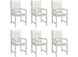 Vidaxl Cuscini Per Schienale Basso 6 Pz. Tessuto Melange Crema 100X50X4 Cm