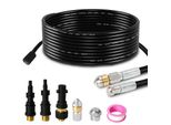 Set Di Tubi Tolletour Per La Pulizia Dei Tubi 10M, Con Ugelli Rigidi + Rotanti, 3 Adattatori, Per Idropulitrici Standard, Set Universale Per La Pulizia Dei Tubi