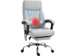 Sedia Da Ufficio Vinsetto Con Funzione Massaggio, Sedia Da Scrivania Ergonomica Con Funzione Reclinabile, Riscaldamento Lombare, Sedia Da Computer Regolabile In Altezza Con Poggiapiedi