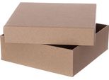 Scatola Di Cartone 15 X 15 X 5 Cm, Marrone, Con Coperchio, Confezione Regalo, Cartone Kraft