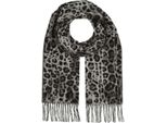 Fraas Sciarpa Scarf With Animal-Print Grey Multicolore