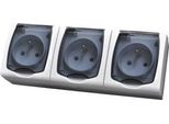 Madera Bianco N/T Presa Tripla Con Messa A Terra 3X2P+Z IP44 Sportello Antifumo