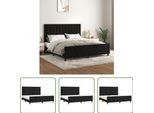 The Living Store Struttura Letto Con Testiera Nera 180X200 Cm In Velluto