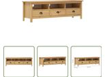 The Living Store Mobile Tv Hill Marrone Miele 158X40X47 Cm In Legno Di Pino Massiccio