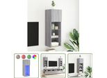 The Living Store Mobile Tv Con Luci Led Grigio Sonoma 30,5X30X90 Cm