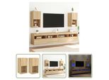 The Living Store Mobili Tv Con Luci Led 2 Pezzi Rovere Sonoma 30,5X30X60 Cm