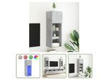 The Living Store Mobile Tv Con Luci Led Grigio Cemento 30,5X30X90 Cm