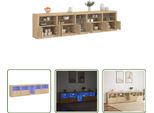 The Living Store Credenza Con Luci Led Rovere Sonoma 283X37X67 Cm