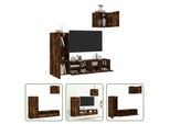 The Living Store Parete Attrezzata A 4 Pezzi In Legno Rovere Fumé