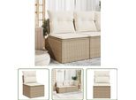 The Living Store Divano Da Giardino Senza Braccioli Con Cuscini Beige Poly Rattan