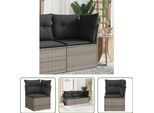 The Living Store Divano Angolare Da Giardino Con Cuscini In Poly Rattan Grigio