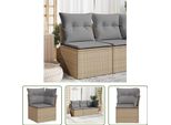 The Living Store Divano Da Giardino Ad Angolo Con Cuscini Beige Poly Rattan