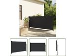 The Living Store Tenda Laterale Estensibile Nera 120X500 Cm
