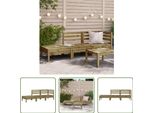 The Living Store Divano Da Giardino 3 Posti In Legno Di Pino Impregnato