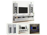 The Living Store Mobili Tv Con Luci Led 2 Pz. Grigio Cemento 30,5X30X90 Cm
