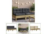 The Living Store Divano Da Giardino Senza Braccioli Con Cuscini 2 Pz. Legno Di Pino