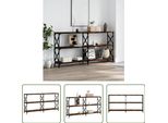 Consolle The Living Store In Rovere Fumé 156X28X80,5 Cm Materiale A Base Di Legno