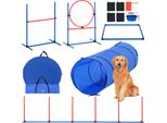 Vevor Attrezzatura Per L'addestramento All'agilità Del Cane, Set Di 5 Pezzi Con Ostacoli Alti Regolabili, 6 Pali Da Slalom, Tunnel, Anello Di Salto, Box Di Rottura, Fischietto, Ciotola Pieghevole, Set Per Percorsi A Ostacoli