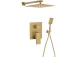 Set Doccia A Incasso Cubemix Con Rubinetto, 2 Uscite, Oro Opaco