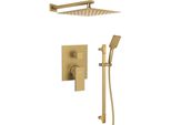 Set Doccia A Incasso Cubemix Con Rubinetto, 2 Uscite, Oro Opaco