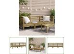 The Living Store Divano Da Giardino 3 Posti In Legno Di Pino Impregnato