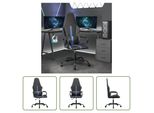 The Living Store Sedia Da Gioco Con Funzione Massaggio Ecopelle Blu E Nera
