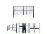 The Living Store Cancello Da Giardino In Rete Acciaio Zincato 400 X 175 Cm Grigio