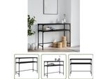 The Living Store Tavolo Consolle Nero 100X35,5X75 Cm In Materiale Ligneo