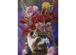 Sunsout Puzzle Xxl Pezzi - Gatti E Fiori Chinoiserie - 500 Pezzi