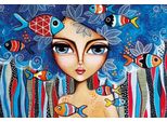 Magnolia Puzzle Signora Con Pesce - 1000 Teile Puzzle