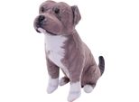 Cane Di Peluche Pitbull Con Suono Grigio - 18 Cm