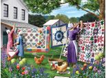 Sunsout Puzzle Sharon Steele - Legespiel Quilts In The Backyard - 500 Teile