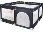 Yuenfong Box Baby 127 X 127Cm Centro Attività Pieghevole In Plastica Con 50 Palline Colorate, Parco Giochi Di Sicurezza In Rete Traspirante (Nero)