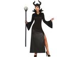 Fata Fata Incantevole Corna Magiche Scure Halloween Outfit Costume, Taglia: 36 - 38 (S) Colore: Nero