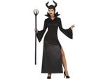 Fata Fata Incantevole Corna Magiche Scure Halloween Outfit Costume, Taglia: 38 - 40 (M) Colore: Nero