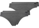 Skiny Damen Rio Slip, 4Er Pack - Slip Bikini, Cotone Stretch, Basic Grau M
