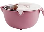 Set Colapasta Con Ciotola, Colapasta 9 In 1 Per Lavare Frutta E Verdura In Cucina, Colapasta Per Pasta, Riso, Doppio Strato, Affettatrice Girevole, 4 Quartini