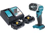 Makita Dml 808 Ra Lampada Portatile A Batteria 14,4 / 18 V 190 Lm Led + 2X Batteria Ricaricabile 2,0 Ah + Caricatore