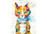 Magnolia Puzzle Gatto Colorato 1000 Teile Bunte Katzenpuzzle