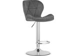 Sgabello West - Grigio Velluto / Base Cromata