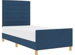 Vidaxl Struttura Letto Con Testiera Blu 90 X 190 Cm In Tessuto