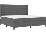 Vidaxl Led Letto A Molle Con Materasso Grigio Scuro 200 X 200 Cm Tessuto