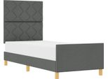Vidaxl Struttura Letto Con Testiera Grigio Scuro 80 X 200 Cm In Tessuto