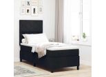 Vidaxl Letto A Molle Con Materasso Nero 80 X 200 Cm In Tessuto