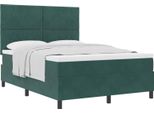 Vidaxl Letto A Molle Con Materasso Verde Scuro 160 X 200 Cm In Tessuto